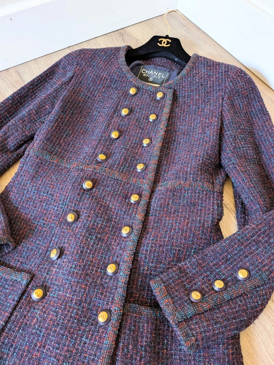 CHANEL Vintage Fall 1993 Runway Iconic Tweed CC Jacket FR34 | eBay