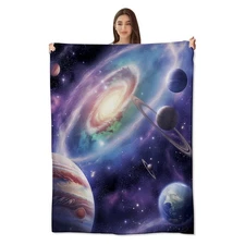 Galaxy Blanket Ultra Soft Flannel Fleece Throw Blankets - Cozy & Warm for Cou...