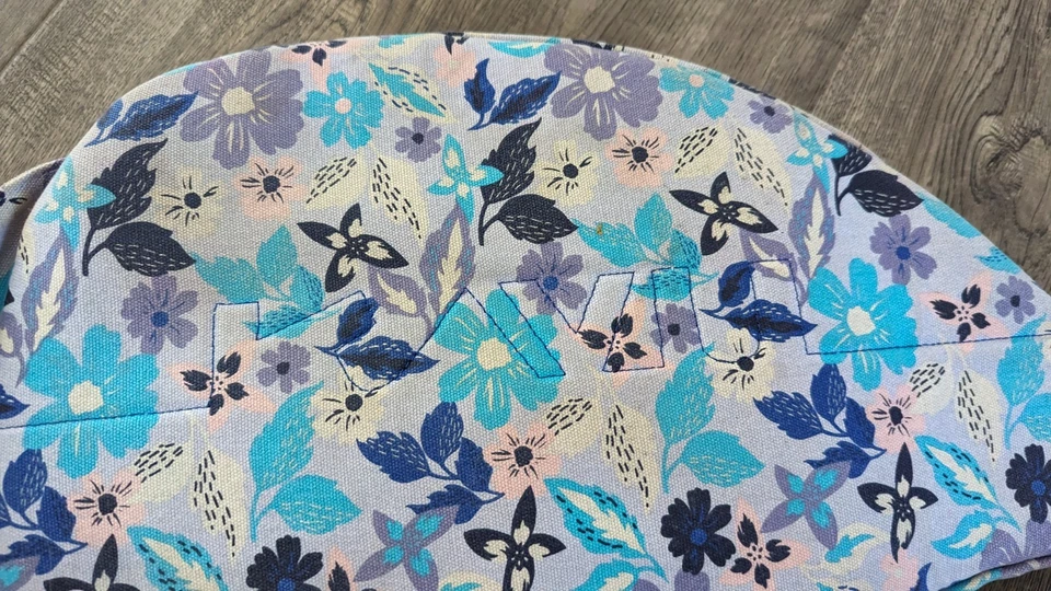 KAVU Rope Sling Bag Purple Blue Floral Print Crossbody Backpack Outdoor Travel - Image 4 of 4