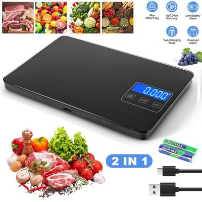 Küchenwaage 1g/15KG Digital Edelstahl LCD Electronic Grammwaage Haushaltswaage
