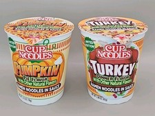 Nissin Cup Noodles Ramen Novelty Turkey Dinner Flavor Pumpkin Pie Limited