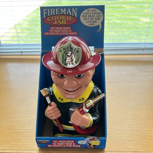 Original Fireman Talking Cookie Chief Jar Fireman Fun-Damental 2002 Tested Works