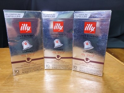 Illy INTENSO Bold Roast Lungo Capsules 30 Ct Nespresso Compatible Lot of 3