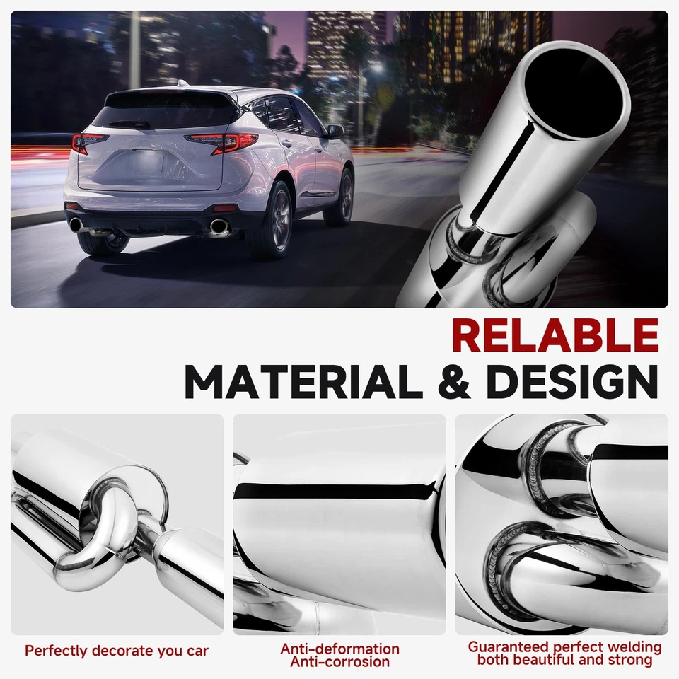 29" Car Twin Loop Exhaust Muffler 2.5" Inlet 4.0" Tip For Lexus IS250 IS300 350 Foto 2 de 4