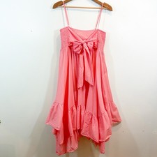J. Crew Cotton Organza Beach Dress Bow Front Coral Pink CoverUp Medium