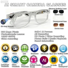 AI smart glasses with bluetooth and camera and Image and video and glasses case