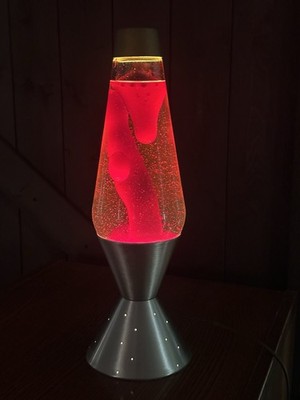 Vintage 70s Lava Lamp Lite Starlight Retro Red & Gold Hippy Nice