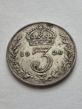1926 King George V Silver .500 fine Threepence Three Pence 3p 3d 3rd Coinage