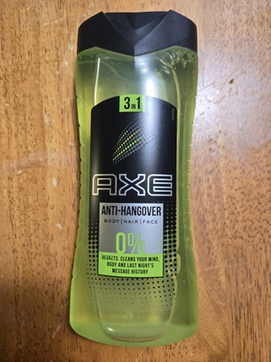 Brand New AXE Anti-Hangover, 3 in 1 Body, Hair, & Face Wash Gel, 13.52 oz 