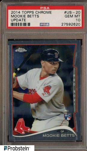 2014 Topps Chrome Update #US20 Mookie Betts Boston Red Sox RC Rookie PSA 10