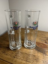 Marburger Bier German Beer Glass Stein 0.4L Tankard x2 Vintage 90’s