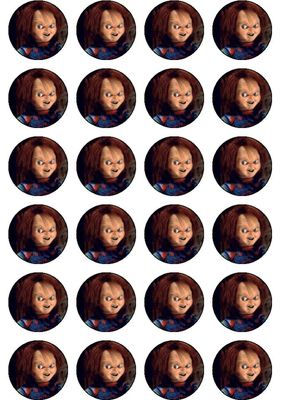 24 X HORROR CHUCKY RICE PAPER BIRTHDAY CAKE TOPPERS | eBay