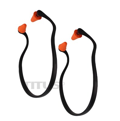 2 PACK EARPLUGS NECK BAND SHOOTING FIRING RANGE HEARING NOISE SOUND PROTECTION