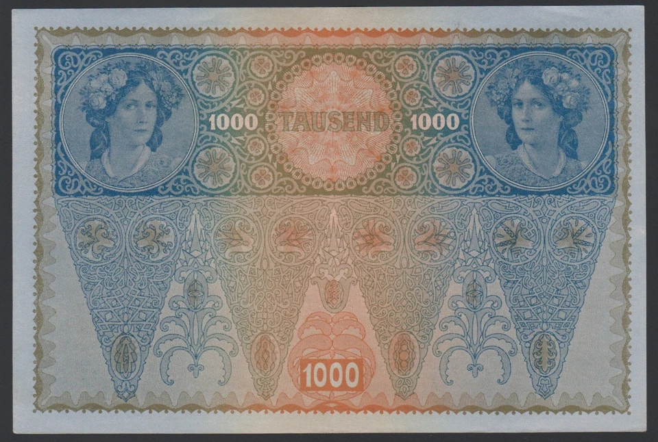 Austria 1000 kronen 1902 1919 DÖ P61(2) II Auflage Block 2502 aUNC w/Fold - Image 3 of 4