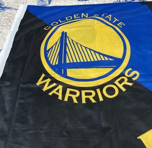 Golden State Warriors Banner Flag Basketball 43"x27" Spellout Logo NBA Man Cave - Picture 3 of 5