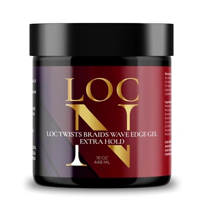 LOC N GEL LOC Twists Braids Wave Edge Gel  16 OZ. Extra Hold - Free Shipping