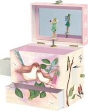 Fairy Wren Music Box for Kids, 4 Drawers, Musical Jewelry Treasure Box for Girls