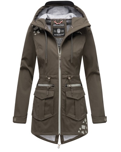 Marikoo Damen Softshell Outdoor Jacke Übergangs Funktions Regen Mantel Ulissaa - Bild 13 von 74