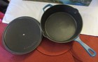 Cuisinart Chef Cast Iron 12" Covered Chicken Fryer Porcelain Enameled Teal Blue — photo 6