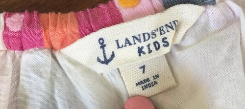 Lands End Girls Polka Dot and Plaid Cotton Skirt Size 7 Pink White - Fun! - Picture 7 of 8