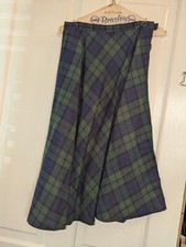 Vintage 50s Century of Boston Green  Blue Plaid Skirt, High Waist S-10