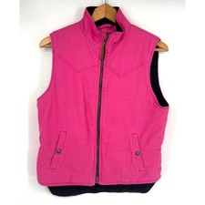 Roper Range Gear Canvas Ranch Vest Women Small Pink Black Vintage Quilted Lined