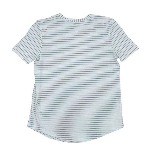lululemon love crew short sleeve pima cotton white stripe shirt