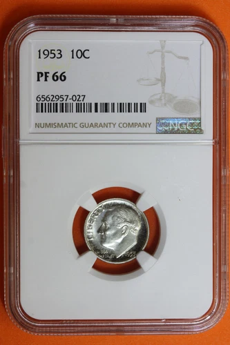 1953 Proof NGC PF66 Silver Roosevelt Dime 10c #B37975