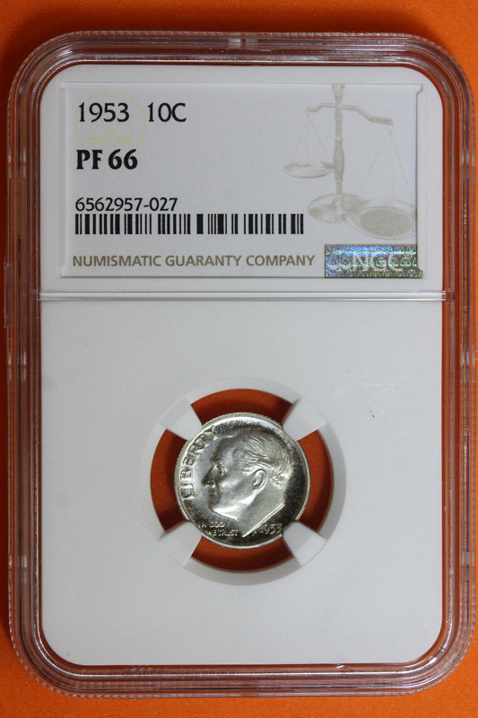 1953 Proof NGC PF66 Silver Roosevelt Dime 10c #B37975
