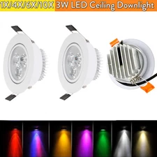 1X 10X Dimmable Led  Downlight 3W Spot Bulbs White Shell Living Room Lighting