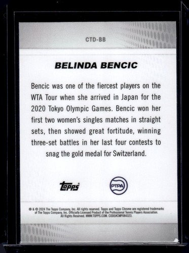 2024 Topps Chrome #CTD-BB Belinda Bencic Captured - Picture 2 of 2