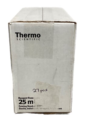 (27 Pcs) THERMO 25mL Polystyrene Reagent Reservoirs White Individual Wrap 8094