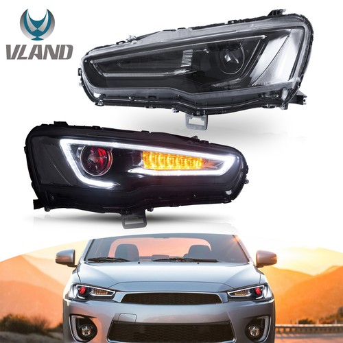 2Pairs VLAND LED Demon Eyes Headlights+D2H Bulbs For Mitsubishi LANCER 2008-2020 - Foto 2 di 10