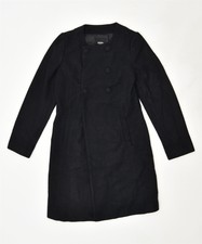 Mossimo Womens Double Breasted Overcoat Uk 12 Medium Black Vintage Lj04