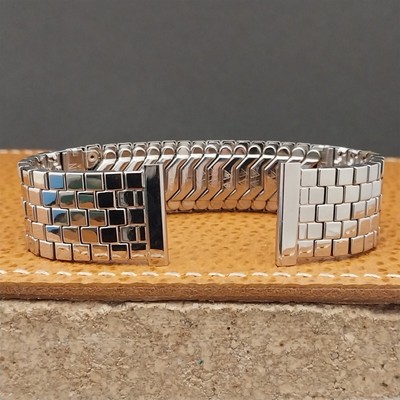 1950s Stainless Brick Link JB Champion 19mm 18mm 17mm Classic Vintage Watch Band