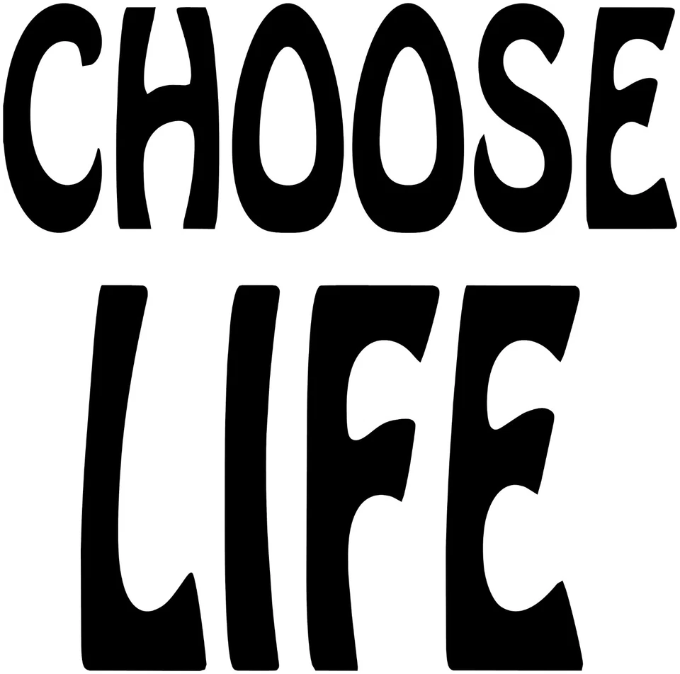 choose life white t fancy dress party retro UK Made & Sizes XS TO 5X - Image 4 of 4