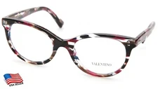 NEW VALENTINO VA 3009 5039 HAVANA /CRYSTAL /RED EYEGLASSES 50-19-140 B40 Italy
