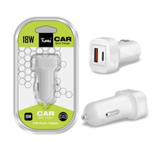 18W Car Charger w USB A USB-C Ports for Amazon Kindle Voyage, Oasis, Fire HDX