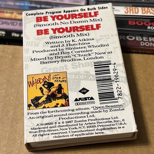 Whodini Cassette Single Be Yourself Rare Hip Hop Arista Vintage Classic Rap 1987 - Picture 2 of 7