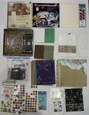 Scrapbook Album Card Stock Protectors Stickers Lot Crafting Lot