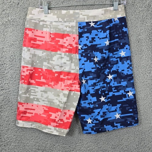 Vineyard Vines Boys Red Blue USA Flag Swimwear Swim Trunks Size XL - Picture 4 of 10