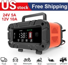12v24v Car Battery Charger10a Fast Charge For Automotive Marine Truck Boat