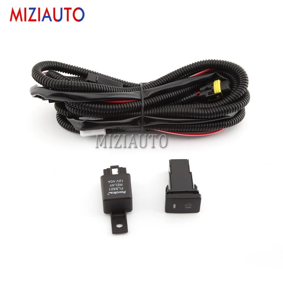 H11 Fog Light Wiring Harness Sockets Wire LED w/ indicator Switch Kit For Toyota - Image 3 of 4
