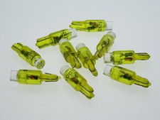 10X LED Bulb Light Yellow 12V Base T5 W2X4.6D
