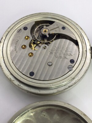POCKET WATCH NEW ERA - TRAIN FRONT & BACK - WORKS GREAT POCKET WATCH NEW ERA - TRAIN FRONT & BACK - WORKS GREAT