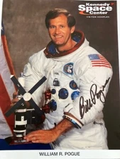 William R. Pogue, NASA Astronaut Signed 8X10 Kennedy Space Center & Bio