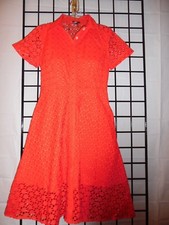Ann Taylor Lace Orange Dress Size OP
