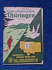 Thüringen 1957 Wanderkarte Touristenkarte Thüringen