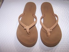 Flojos Flip Flops Braided Tan Flip Flops Size 9.5