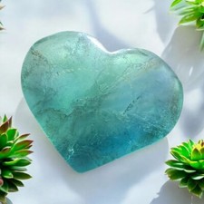 Blue Green Fluorite Crystal Heart